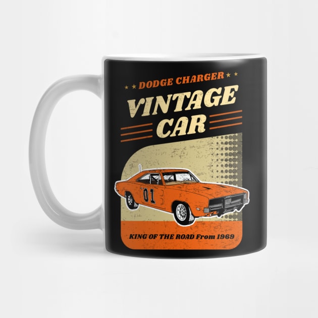 Hazzard Vintage Car General Lee Dodge Charger by TEEWEB